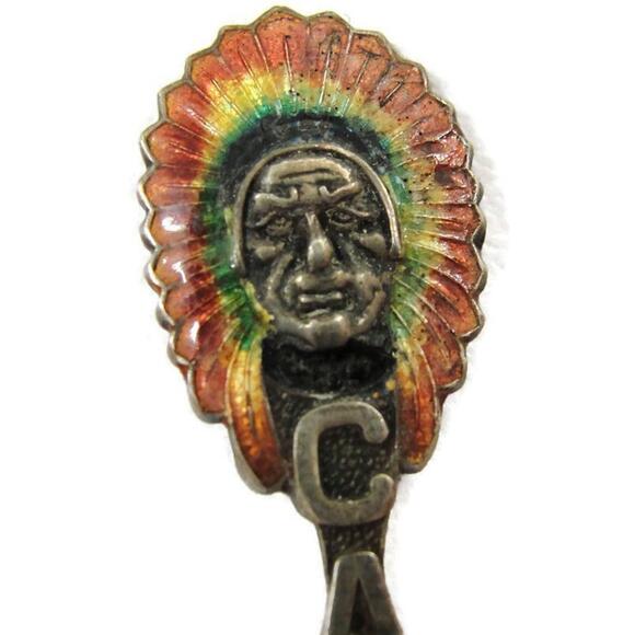 Vintage BM Co. Souvenir Spoon 925 Sterling Silver Canada Indian Head - Picture 2 of 14